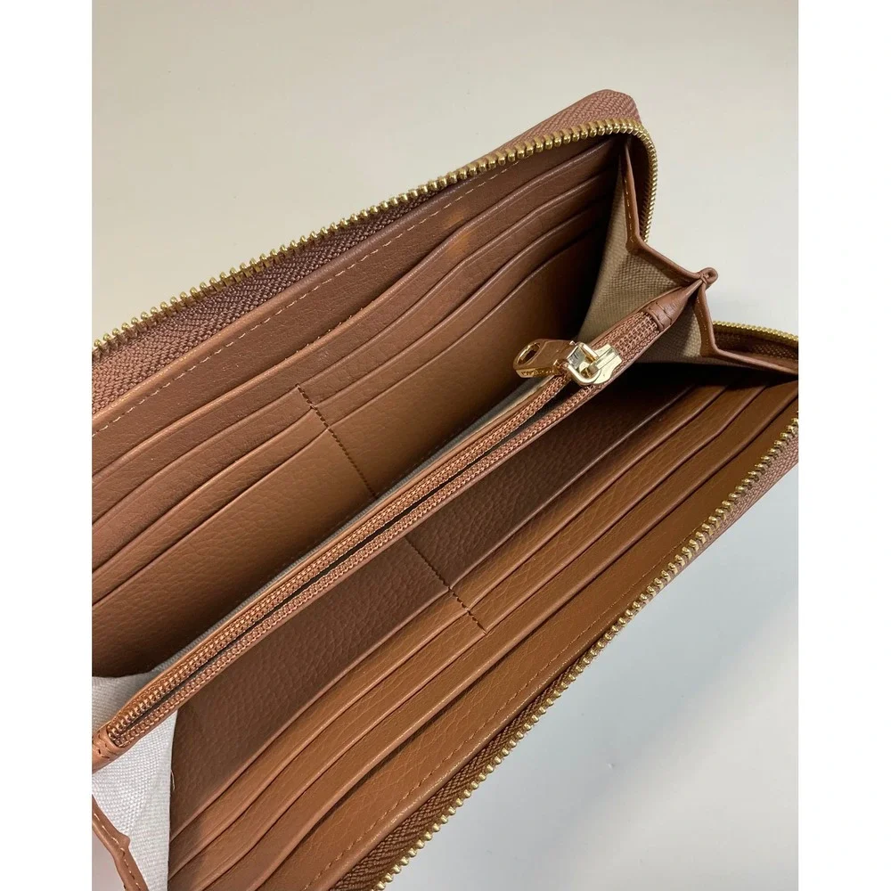 Radley London Mountain Leather Zip Around Wallet Brown White Rhinestone